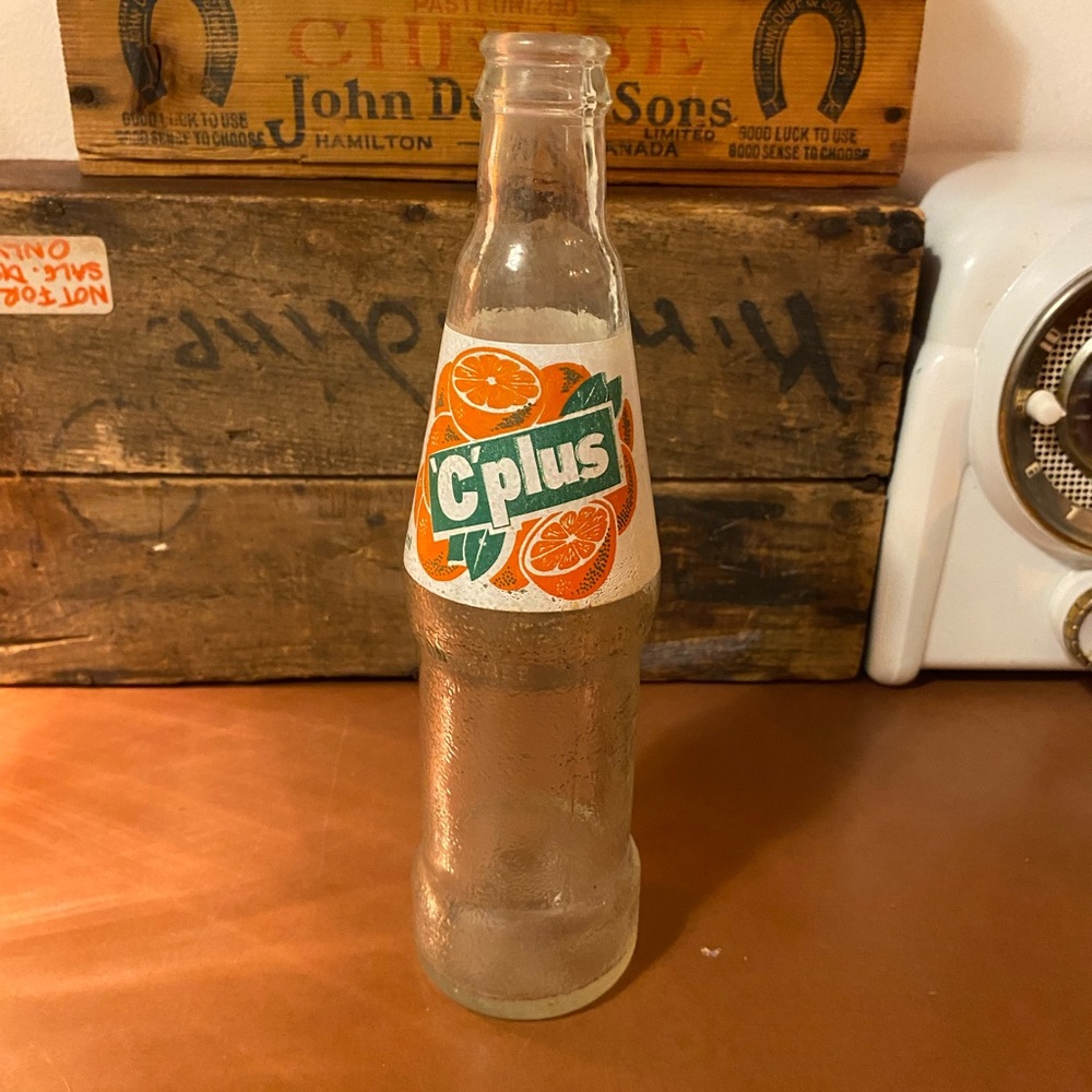 Vintage / Antique Glass Bottle Soda Orange C Plus